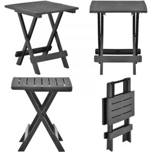 Vidaxl - Table pliable de jardin anthracite 45x43x50 cm plastique - Table De Jardin Pliante - Table De Bistro - Table En Plastique - Mobilier De