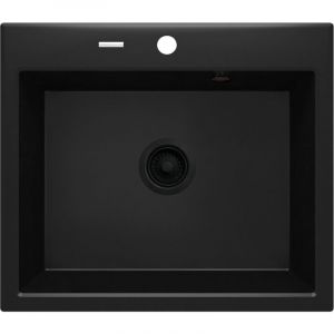 Deante - vier de cuisine noir en matériau composite 600 x 520 mm complet avec accessoires Andante ZQNN103 Noir