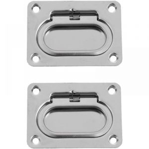 Encastrable 2 Pièces Loquet Trappe Bateau Poignée de Traction en Acier Poignée de Trappe pour Bateau Poignée Marine,pour Casier d'armoire Marine