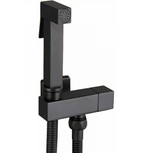 Kit Douchette WC, Noir Pulv&eacute;risateur de Bidet &agrave; Main en Laiton Bidet Pulv&eacute;risateur Mural Douchette WC Kit Complet , Hygi&egrave;ne Personnelle, G1/2