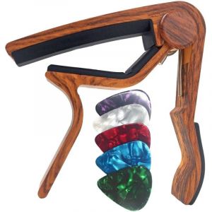Capodastre Guitare, Alliage Capo de Guitare Pour 6 Cordes Folk Guitare, Guitare Electrique et Acoustique Ukul&eacute;l&eacute;, Mandoline et Banjo Avec 5