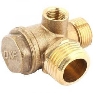 3 Ports Connecteur de Tube Filet&eacute; M&acirc;le de Clapet Anti-Retour de Compresseur 20 16 10mm (20 16 10mm)