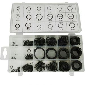 Circlip, 300 clips pour anneau &eacute;lastique, circlip d'arbre, noir, type C, pour la fixation de circlips externes de roulements, engrenages et poulies