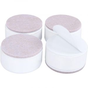 Lot de 4 rehausseurs de meubles en acier carbone de 5 cm, rehausseurs de lit de 8 cm, rehausseurs de meubles (ronds blancs)