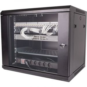 Bis-Electric &ndash; Coffret de communication 19' &ndash; Baie de brassage 24 ports RJ45 cat6A &ndash; Bloc d'alimentation int&eacute;gr&eacute; pour installation rapide