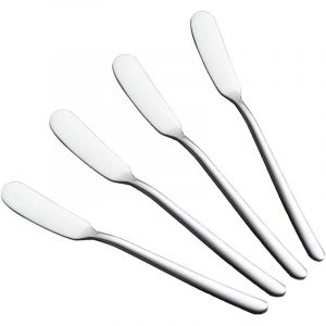 Couteau &agrave; confiture, couteau &agrave; beurre, acier inoxydable poli miroir, 1,7 x 16,6 cm, ustensiles pour le petit-d&eacute;jeuner, arg