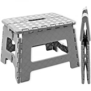 Facilitys - Marchepied Pliable en Plastique - Compact et Sécurisé, charge max 150kg - - Gris