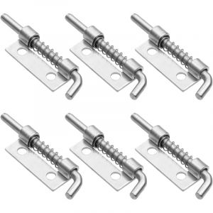 6 Pcs Verrou de Porte, Serrure de Porte Abri de Jardin, 304 En Acier Inoxydable Boulon, Serrure à Ressort Galvanisée, Pour Salle de Bain, wc,