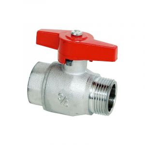 Vanne a boisseau spherique laiton PN20 passage integral, poign&eacute;e papillon DN20 3/4" femelle/male