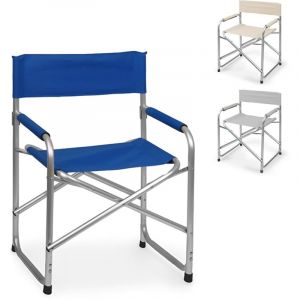 Mediawave Store - Chaise pliante Textilene aluminium et tissu onshore 55x57x82cm Couleur: Gris