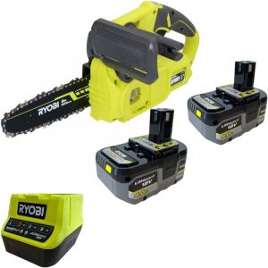 Ryobi - RY18CS20A-0 18 v one+ tronçonneuse à chaîne sans fil 20 cm Compact + 2x batterie 4,0 Ah + chargeur