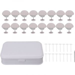 Clip de fixation de drap de couette, 16 pi&egrave;ces, aiguille en tissu en forme de champignon, fixateur de couette en plastique pour coussin de maison gris