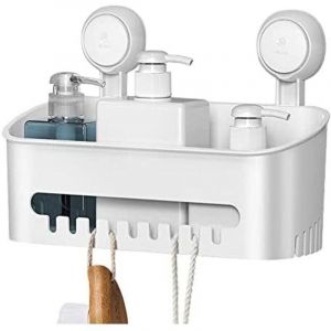 Serviteur Rangement De Douche &agrave; Suspendre Ventouse Sans Per&ccedil;age, &Eacute;tag&egrave;re Rangement Douche R&eacute;utilisable Amovible 8kg, Panier De Serviteur Mural