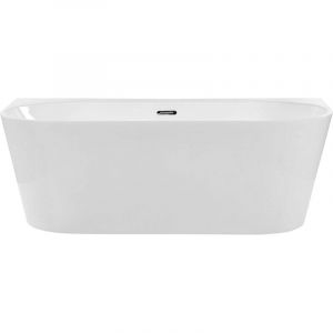 Beliani - Baignoire en Acrylique Forme Ovale &agrave; Bords Arrondis 170 x 80 cm Blanche Harvey