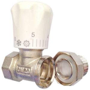 Vanne de Radiateur Thermostatique en Laiton 1/2 Pouces Type Droit DN15 Vanne de R&eacute;Gulation de Temp&eacute;Rature Automatique Chauffage par le(DN15)