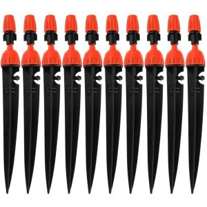 Largeight - 10 Pieces Adjustable Water Flow Sprinklers 2 in 1 Dripper, 360 Degree Dripper Atomizer Irrigation Equipment, Adjustable Drop Irrigation