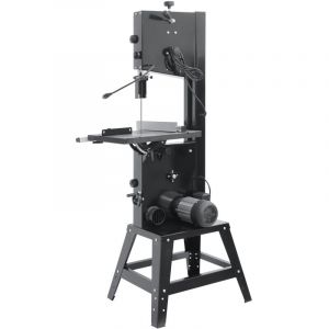 Mophorn - Scie à ruban d'établi avec support, 340 mm, 440-846 tr/min, 1100 w, hauteur de coupe 330 mm, lame de 2780 mm, équipée d'une lampe de