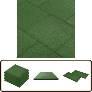 Vidaxl - Carreaux de protection antichoc 6pcs Caoutchouc 50x50x3cm Vert - Carrelages Exterieur - Carreau Caoutchouc - Tapisserie Caoutchouc - Tapis