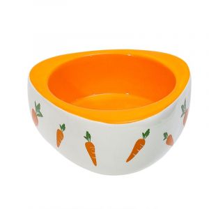 Bassin de nourriture pour lapin Fournitures pour animaux de compagnie Bol en céramique Mignon dessin animé Carotte Lapin Bol d'alimentation pour lapin