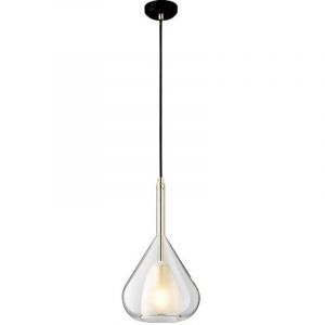 Suspension Luminaire avec Abat-jour Boule en Verre, Lampe Suspendue de Plafond Moderne, Lustre de Chambre de Salle &agrave; manger de Cuisine (Transparent,