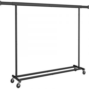 Portant &agrave; V&ecirc;tements avec Roulettes, Tringle Extensible pour Charge Lourde, Porte-manteau, Capacit&eacute; de Charge 150 kg, 45 x (160-200) x 161,5 cm,