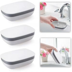 CCYKXA 3 Pcs Plastique Porte Savon,Bo&icirc;te &agrave; Savon Voyage Savon Porte bo&icirc;te Porte Savon pour Les Voyages De Randonn&eacute;E Famille Salle De Bains &eacute;Cole
