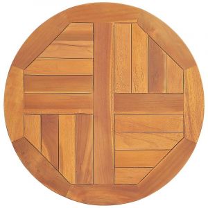 Plateau De Table Plan de travail - Bois de teck solide Rond 2,5 cm 50 cm BV768259