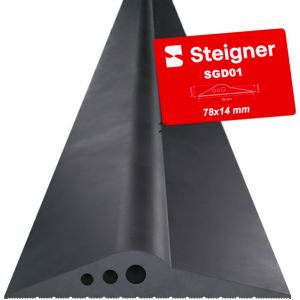 STEIGNER Seuil de garage 2,94m en EPDM noir 14mm x 78mm, SGD01 - Joint porte garage isolant pour diff&eacute;rents types de portes &ndash; Seuil temp&ecirc;te,