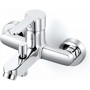 Mitigeur de douche et de baignoire, Robinet de douche mural avec corps en laiton et poign&eacute;e en alliage de zinc, Mitigeur douche bain chrom&eacute;
