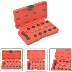 The Living Store - Kit réparation filetage bougie de préchauffage 16 pcs M14x1,25 - Outil Réparation Bougie - Outil Mécanique - Kit Réparation
