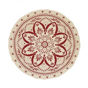 Tapis Rond Imprim&eacute; 'Mandala' 120cm Terracotta