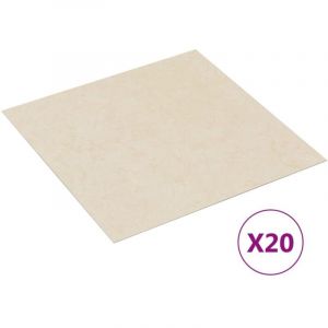 20 pcs Planches de plancher，Rev&ecirc;tement de sol，Dalle de plancher autoadh&eacute;sives PVC 1,86 m&sup2; Beige CFW67255