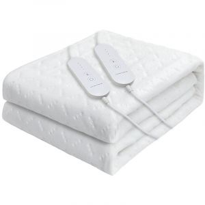 Surmatelas Chauffant 2 Places 130W 160x140 cm 4 Temp&eacute;rature 2 T&eacute;l&eacute;commande Arr&ecirc;t Automatique Protection Contre la Surchauffe