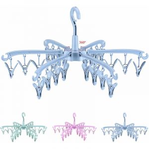 Pliant Etendoir Chaussette 24 Pi&eacute;ces pour Chaussettes, Support Chaussettes Etendoir, Serviettes, sous-V&ecirc;tements, Inserts de Chaussures (Bleu)