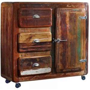 Buffet 100x40 Bois de r&eacute;cup&eacute;ration laqu&eacute; Multicolore FREEZY 08