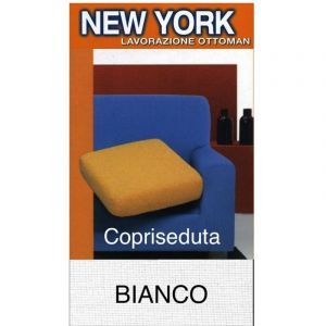 Housse de canapé blanc New York - Tissu stretch côtelé anti-boulochage - Fabriqué en Italie 2 places couvre cm. 120x60
