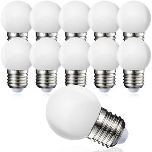 NOLUXA Lot de 10 globe LED E27 G45 - Blanc chaud 3000 K - 5W G45 - Coque en polycarbonate mat - Intensité non variable [Classe énergétique G]