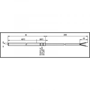 Capteur de température Enda K1-PT100-6x60-2M sonde Pt100 Plage de mesure de température -50 à 400 °C Longueur du câble (détails) 2 m 1 pc(s) Q06283