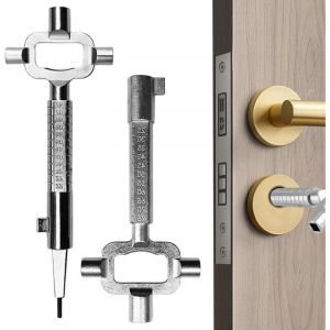 Lot de 2-pack Cl&eacute; de Construction, Clef Passe Partout Construction, Cle Passe Partout de Diff&eacute;rentes Tailles, Cl&eacute; D'architecte en Alliage de Zinc, Cl