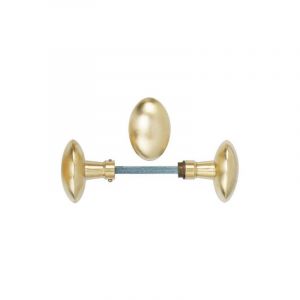 Bouton antique double ovale 57x36mm &ndash; Laiton poli &ndash; Finition haut de gamme pour meubles &ndash; Design vintage &eacute;l&eacute;gant