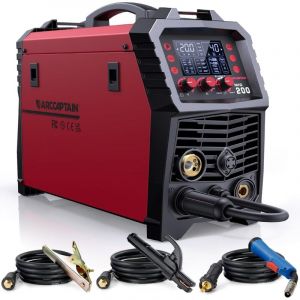 ARCCAPTAIN Poste &agrave; Souder MIG/MAG 200A 230V - 7-en-1 Synergique (MIG/MAG, MMA, Lift TIG, Spot, FLUX, Pistolet D&eacute;vidoir) - Onduleur IGBT