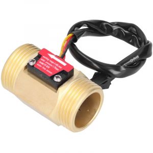 YF-B10 Capteur de D&eacute;bit D'eau D&eacute;bitm&egrave;tre Hall 1 Pouce (1,3 Pouces) Fil Externe Cuivre Capteur de D&eacute;bit D'eau Turbine D&eacute;bitm&egrave;tre