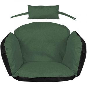 Coussin de jardin 112x113 cm pour fauteuil suspendu, nid de cigogne, imperm&eacute;able vert