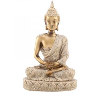 Méditation Assis Bouddha Grès Sculpture, 11 x 7 x 4 cm Rétro Zen Zang Décoration de la Maison Statue Bouddhisme Sculpture Art Créatif Résine Salon