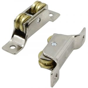 Roues Porte Coulissante Deux Roues - Roulettes De Fer, Fixe Rouleau Portail Rainure Support Roue &agrave; Rainure En U, Roulant Pour Voie Porte Coulissante