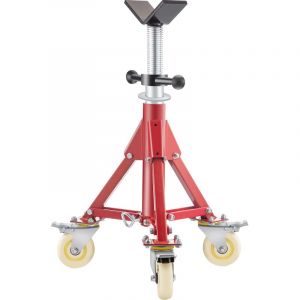 Vevor - Servante de Tubes a Tete en v sur Roulettes Servante Tuyauteur Charge 400 kg Servante Tuyaux Structure en Acier Ajustable 50,5-93,5 cm Pieds