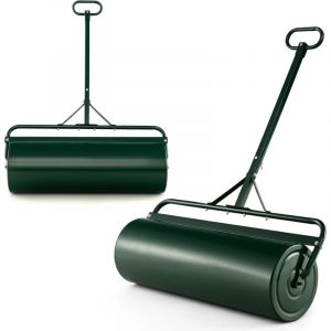 RELAX4LIFE Rouleau à Gazon de Jardin avec Poignée Volume 63L - Ø30 CM, Remplissable de Sable/Eau, Construction Stable en Métal, Haute Résistance,