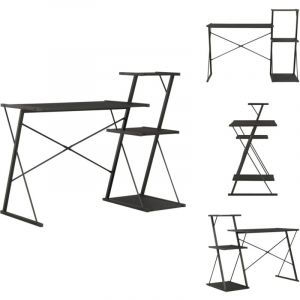 Vidaxl - Bureau avec étagère Noir 116x50x93 cm - Bureau Design - Bureau Avec Étagère - Bureau Moderne - Bureau Informatique - Meubles De Bureau