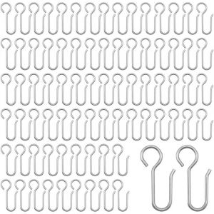 80 pi&egrave;ces Crochets agrafes pour Rideaux,Crochets Rideaux Rail,Crochets pour Rideaux en Zinc &agrave; Usage intensif,pour Les Rideaux de Porte,etc(40x20mm)