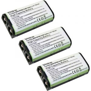 3x Batteries compatible avec Sony MDR-RF860RK, MDR-RF925RK, MDR-RF970RK, MRD-RF811F casque audio, &eacute;couteurs sans fil (700mAh, 2,4V, NiMH) - Vhbw